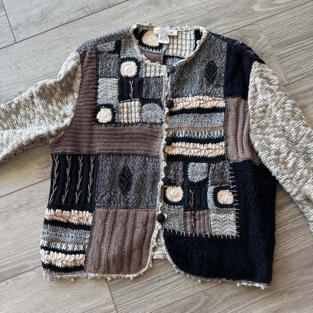 Sandy Starkman Patchwork Knit Cardigan/Jacket - image 7